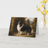 Renaissance Shetland Sheepdog Blank Kaart (Gele Bloem)