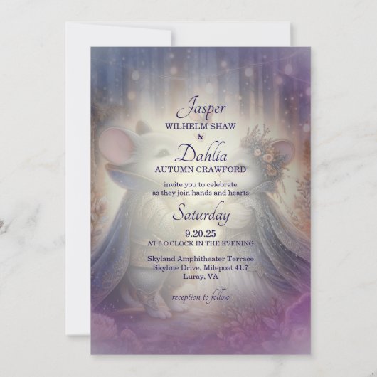 Renaissance Sprookjes Fantasie Romantisch Huwelijk Kaart (Achterkant)