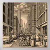 Renaissance stadstekeningen poster (Voorkant)