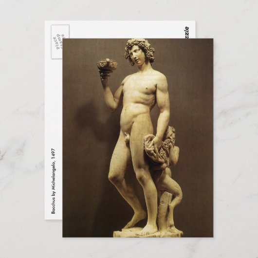  renaissance status Bacchus door Michelangelo Briefkaart (Voorkant / Achterkant)