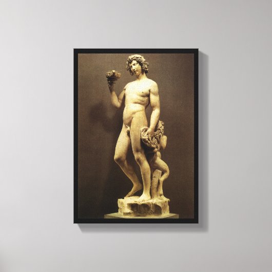  renaissance status Bacchus door Michelangelo Canvas Afdruk (Voorkant)