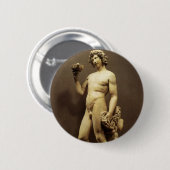 renaissance status Bacchus door Michelangelo Ronde Button 5,7 Cm (Voorkant /achterkant)