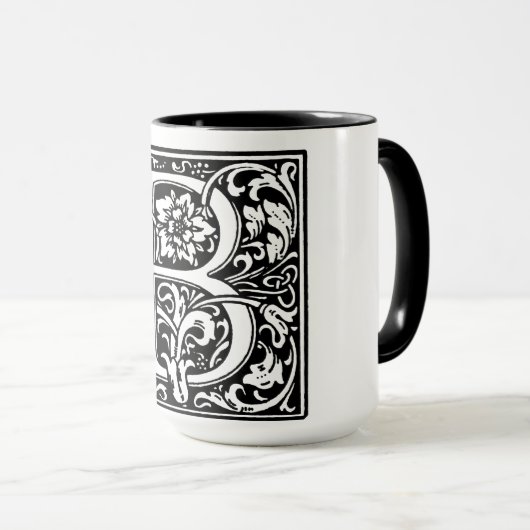 Renaissance stijl alfabet letter B op Mok (Voorkant rechts)