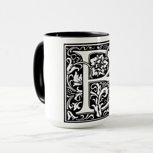 Renaissance stijl alfabet letter B op Mok (Voorkant links)