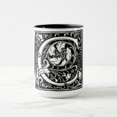 Renaissance stijl alfabet letter C op Mok (Midden)