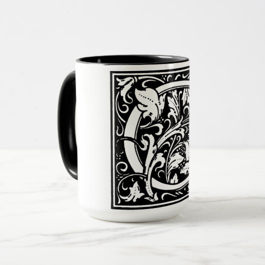 Renaissance stijl alfabet letter g op Mok (Voorkant links)