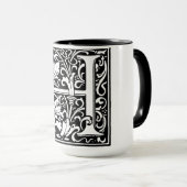Renaissance stijl alfabet letter H op Mok (Voorkant rechts)
