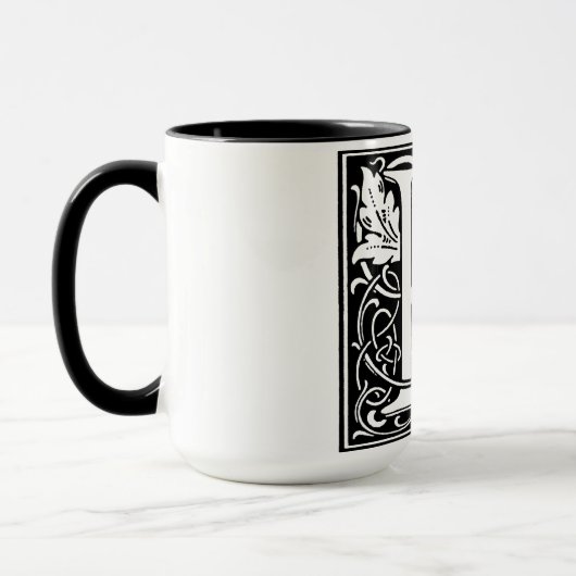 Renaissance stijl alfabet letter P op Mok (Links)