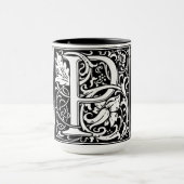 Renaissance stijl alfabet letter P op Mok (Midden)