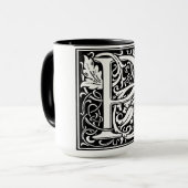 Renaissance stijl alfabet letter P op Mok (Voorkant links)