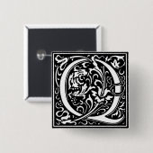 Renaissance stijl alfabet letter Q - Speldje (Voorkant /achterkant)