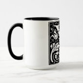 Renaissance stijl alfabet letter Y op Mok (Links)