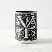 Renaissance stijl alfabet letter Y op Mok (Midden)