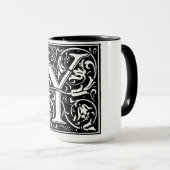 Renaissance stijl alfabet letter Y op Mok (Voorkant rechts)