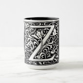 Renaissance stijl alfabet letter Z op Mok (Midden)