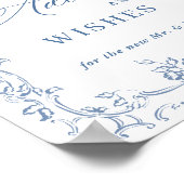 Renaissance  stoffig blauw advies & wensen poster (Hoek)