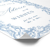 Renaissance stoffig blauw advies & wensen poster (Hoek)