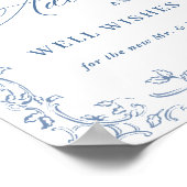 Renaissance stoffig blauw advies & wensen poster (Hoek)