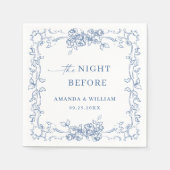 Renaissance  stoffig blauw repetitiediner servet (Voorkant)