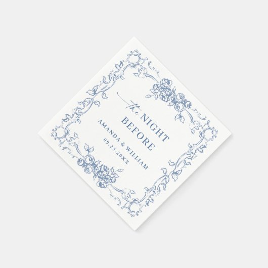 Renaissance  stoffig blauw repetitiediner servet (Hoek)