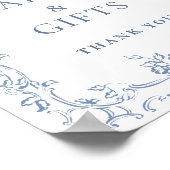 Renaissance  stoffige blauwe Kaarten en geschenken Poster (Hoek)