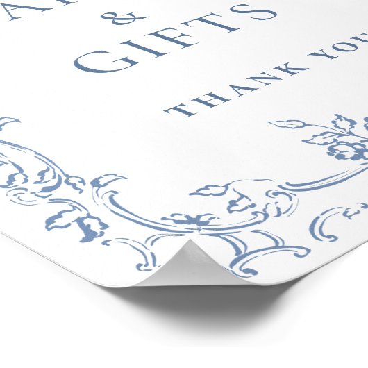 Renaissance  stoffige blauwe Kaarten en geschenken Poster (Hoek)