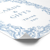 Renaissance stoffige blauwe Kaarten en geschenken Poster (Hoek)