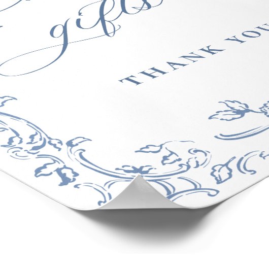 Renaissance  stoffige blauwe Kaarten en geschenken Poster (Hoek)