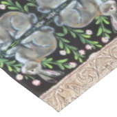 Renaissance Tapestry Konijn Bloemen Decor Fancy Tafelkleed (Gekanteld)
