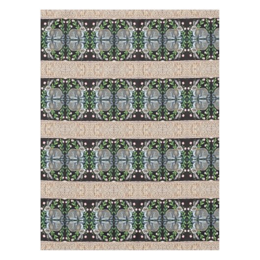 Renaissance Tapestry Konijn Bloemen Decor Fancy Tafelkleed (Voorkant)