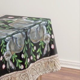 Renaissance Tapestry Konijn Bloemen Decor Fancy Tafelkleed