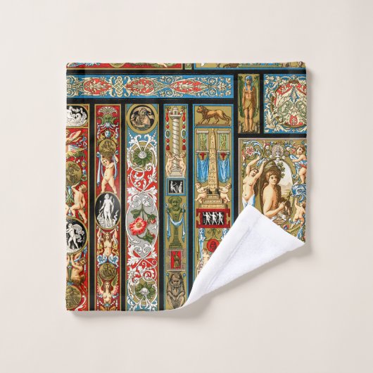 Renaissance thema's Textiel en stoffen Bad Handdoek (Wasdoekje)