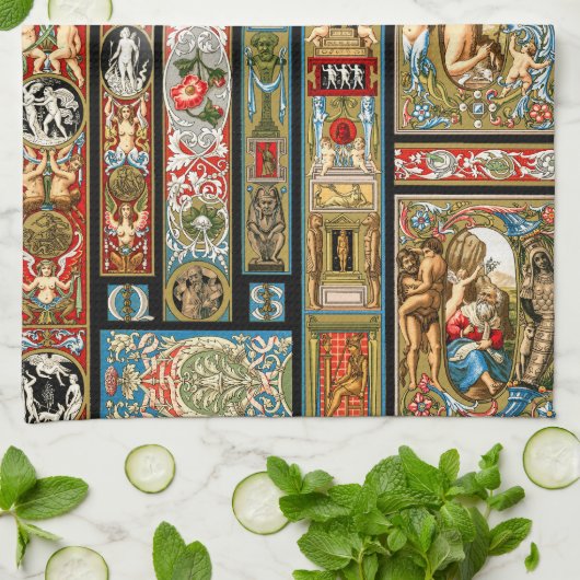 Renaissance thema's Textiel en stoffen Theedoek (Gevouwen)