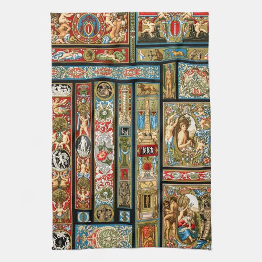 Renaissance thema's Textiel en stoffen Theedoek (Verticaal)