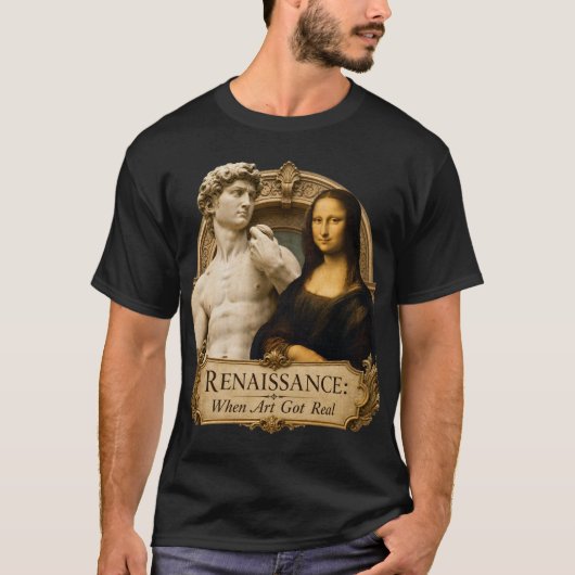 Renaissance Toen Kunst Echt Werd Michelangelo Davi T-shirt (Voorkant)