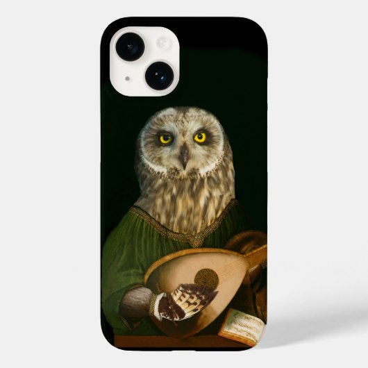 Renaissance Uil Spelen de luit Case-Mate iPhone Case (Achterkant)