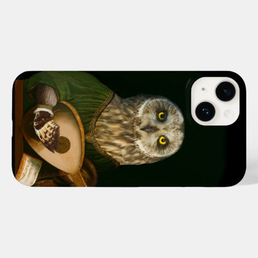 Renaissance Uil Spelen de luit Case-Mate iPhone Case (Achterkant (horizontaal))