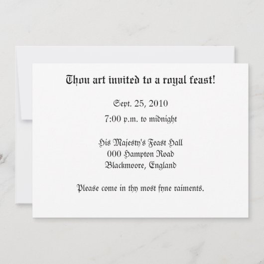 Renaissance Village Kaart (Achterkant)