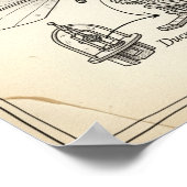 Renaissance vliegmachine tekening poster (Hoek)