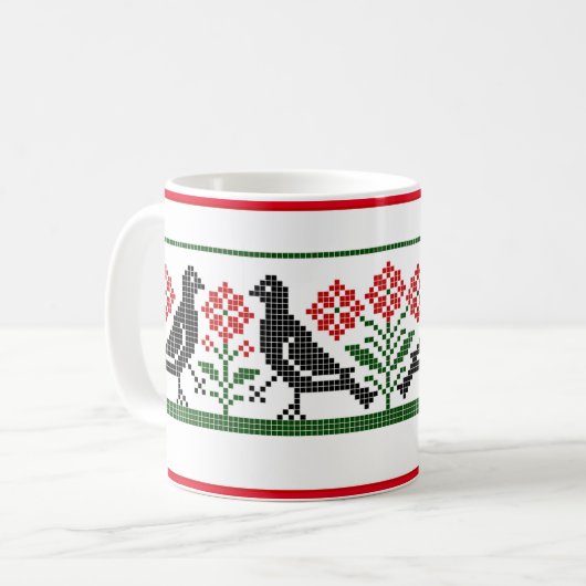 Renaissance Vogels en Bloemen Koffie Mok (Voorkant links)