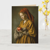 Renaissance vrouw met hart kaart (Gele Bloem)