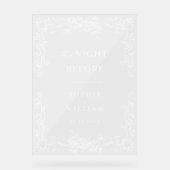 Renaissance Weelderige Bloem Oefen Diner Welkom Acryl Bord (Voorkant)