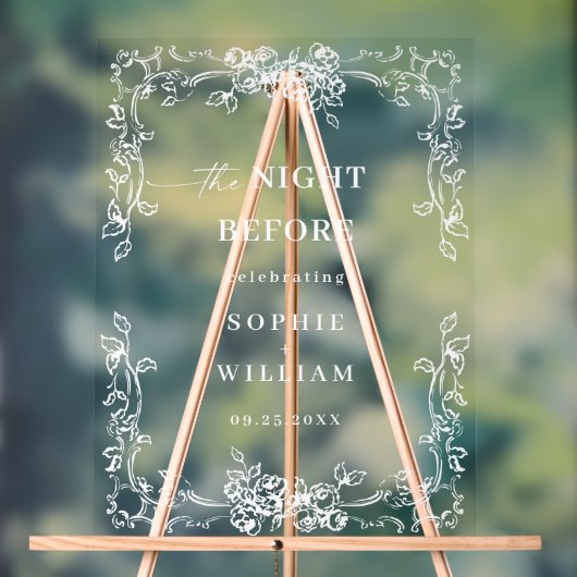 Renaissance Weelderige Bloem Oefen Diner Welkom Acryl Bord (Neutraal)