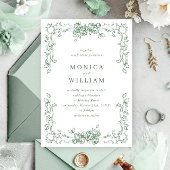 Renaissance Weelderige Bloemrijke Saliegroene Trou Kaart