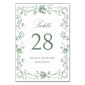 Renaissance Weelderige Salie Groene Bloem Bruiloft Kaart (Achterkant)