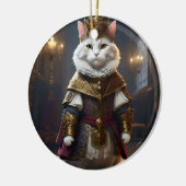 Renaissance witte kat, keramisch ornament (Links)