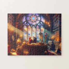 Renaissance Wizard at Desk Ancient Study & Books Legpuzzel