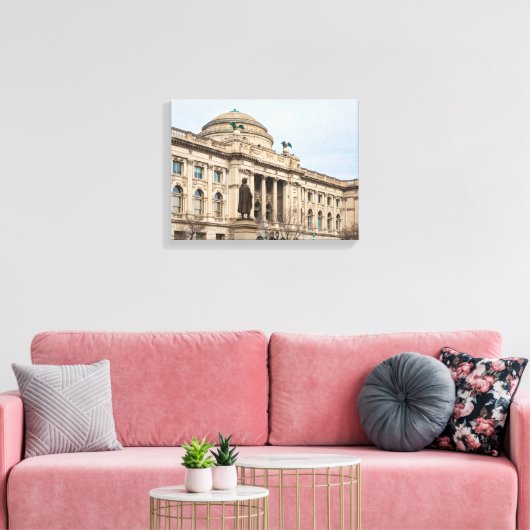 renaissancestijl openbare bibliotheek in milwaukee canvas afdruk (Insitu (Woonkamer))