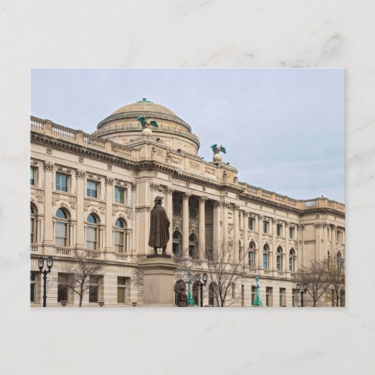 renaissancestijl openbare bibliotheek in milwaukee feestdagenkaart (Voorkant)