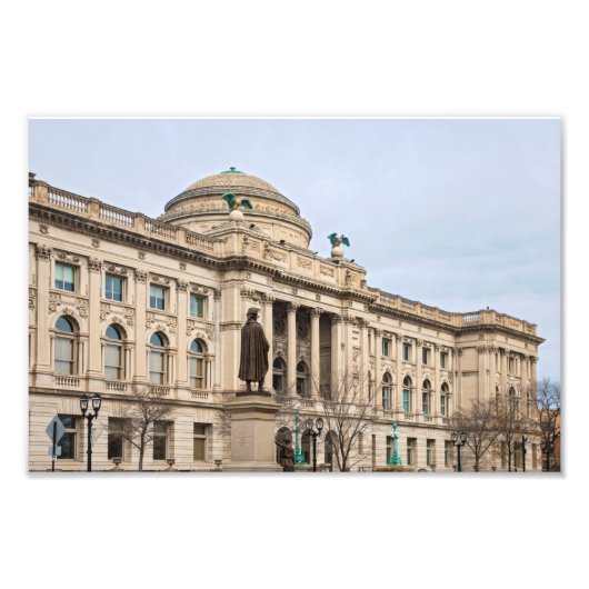 renaissancestijl openbare bibliotheek in milwaukee foto afdruk (Voorkant)